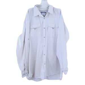 Columbia Button Down Shirt 3XT Tall Beige Collared Outdoor Hiking Gorpcore Vente